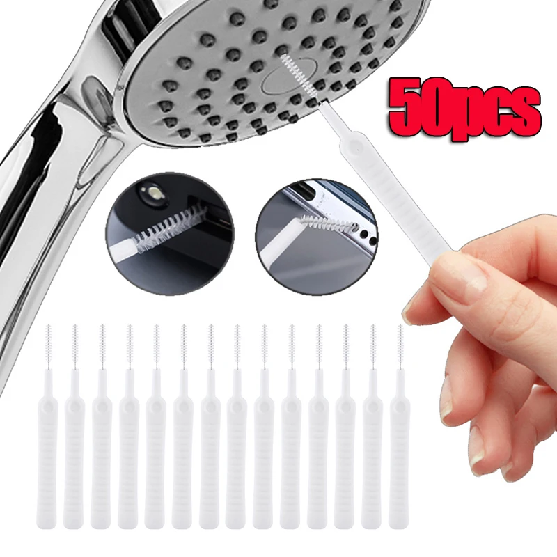 

50/10pcs Anti-clogging Nylon Small Brush Bathroom Shower Cleaning Brush Phone Hole Gap Brushes Computer Keyboard Cleaning Tools