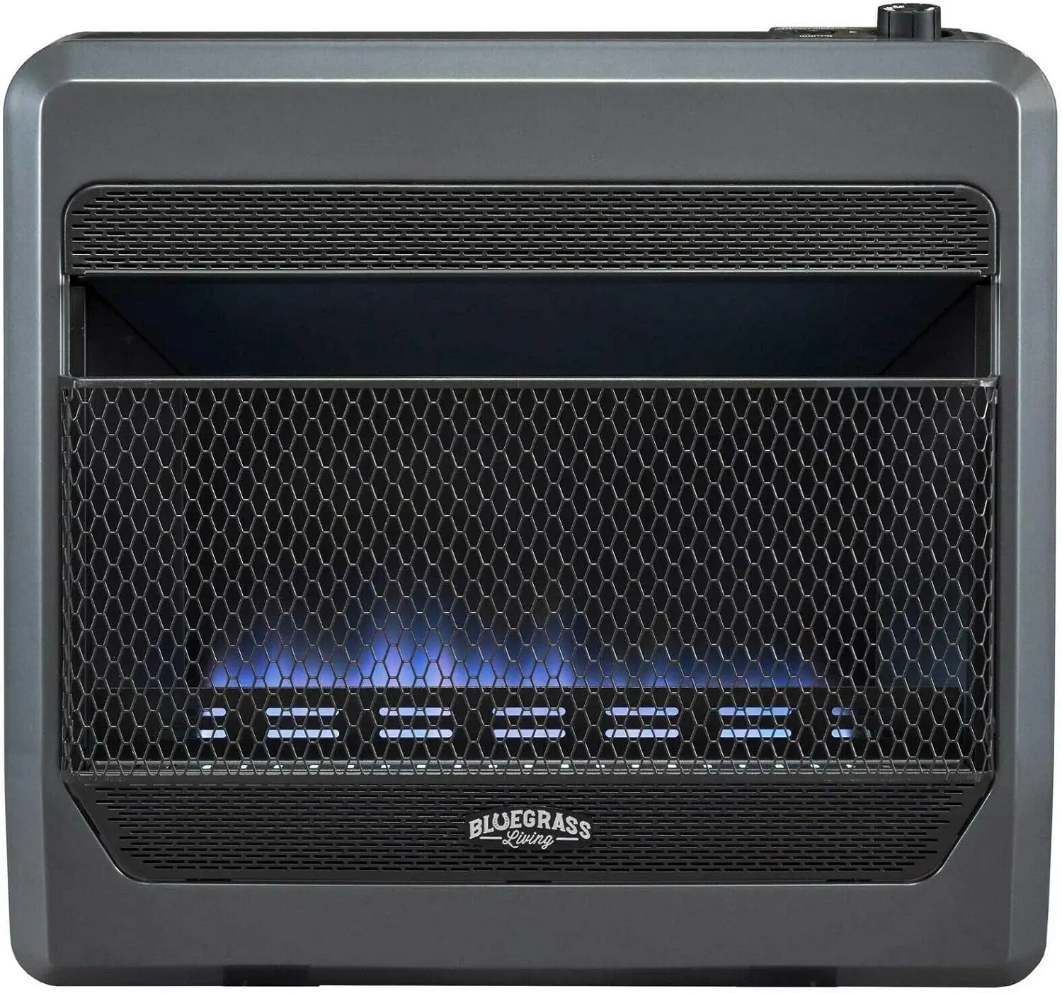 B30TPB-BB Ventless Propane Gas Blue Flame Space Heater with Thermostat Control, 30000 BTU, Heats Up to 1400 Sq. Ft., Includes