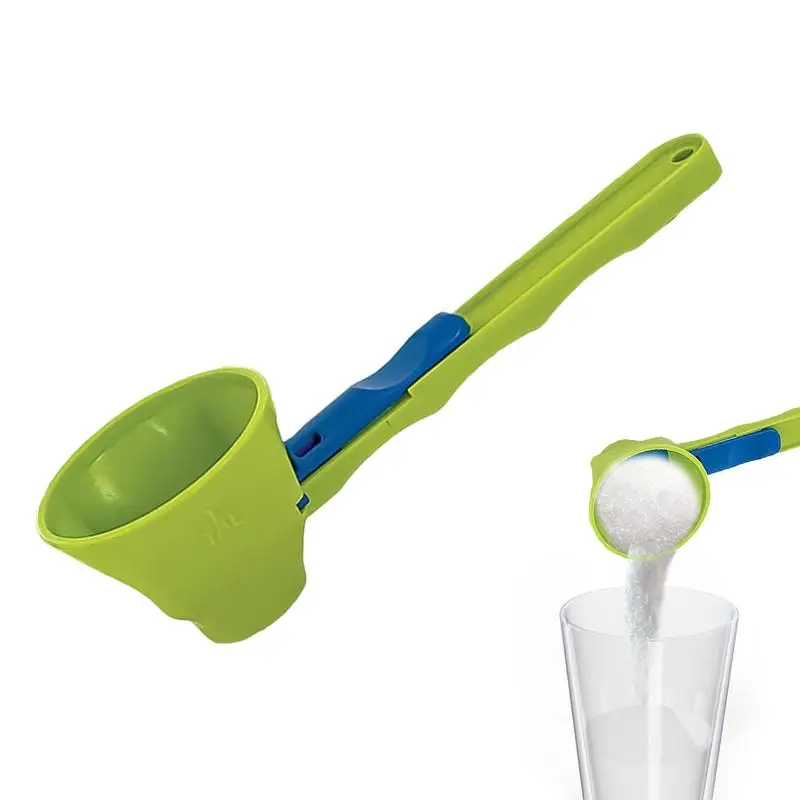 Long Handle No Spill Measuring Spoon Funnel