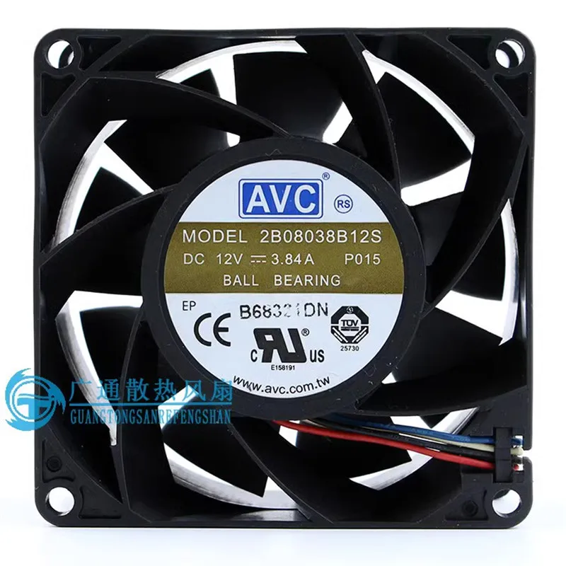 

Оригинальный AVC 2B08038B12S 80*80*38 мм 8 см 12 в а 4-проводной ШИМ вентилятор для охлаждения сервера