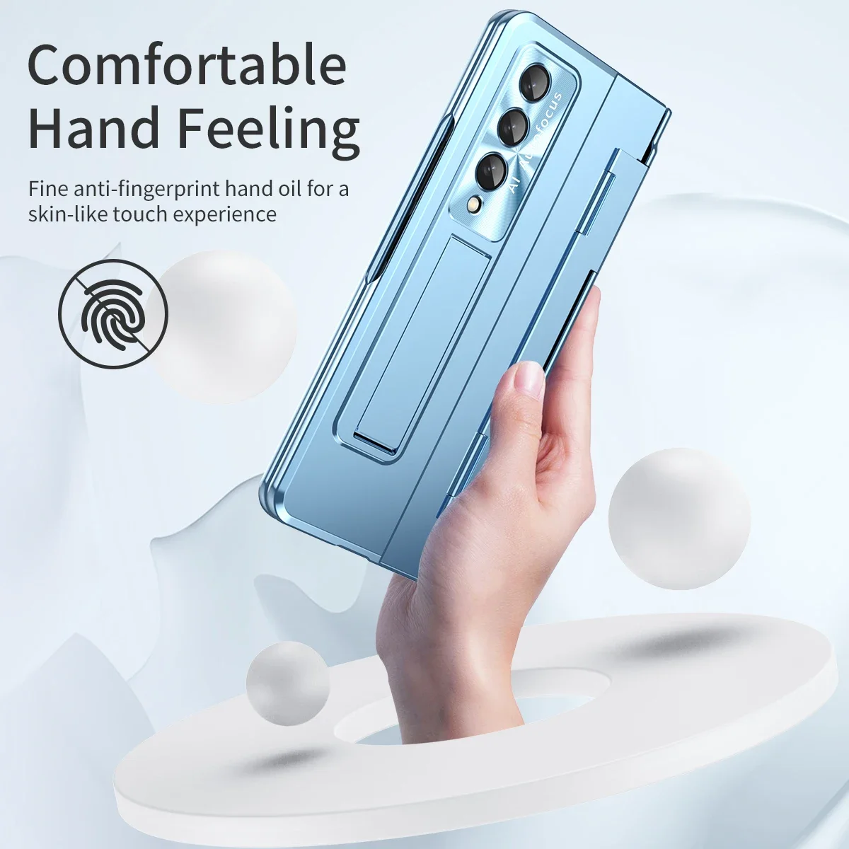 Enhanced Plating Protective Case with Hinge Bracket and Tempered Film Cover – Shockproof Design