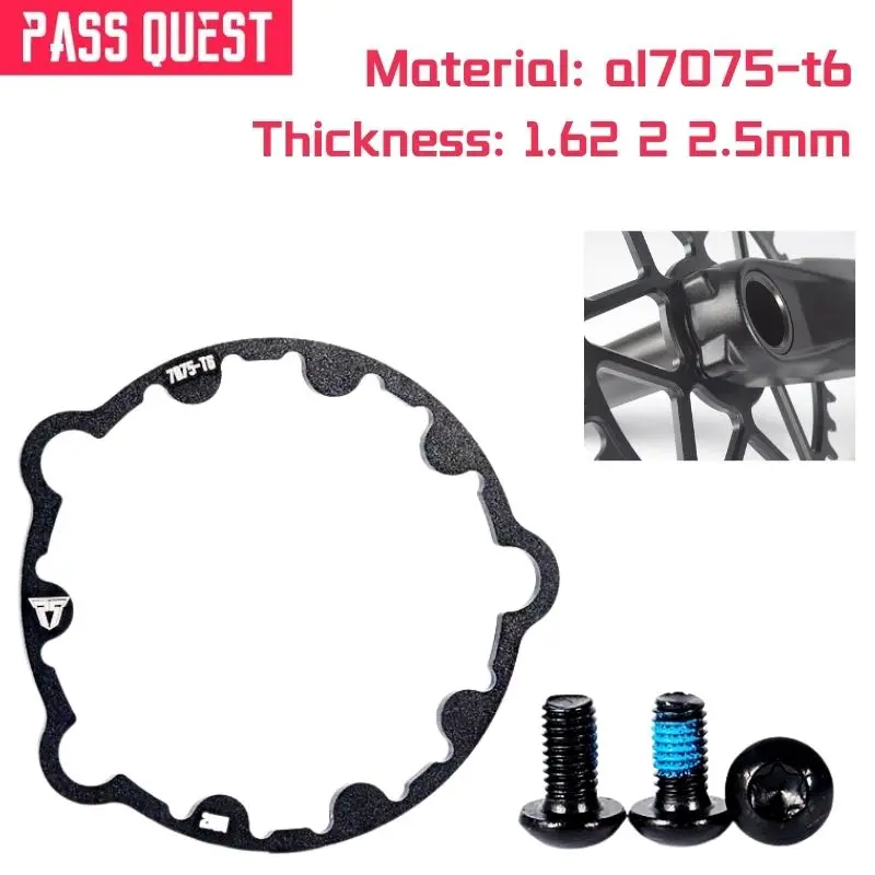 Arandela de manivela compensada Pass Quest SR 1,6mm 2mm 2,5mm Al7075-T6 SR ajuste de intervalo de manivela gimnasio piezas de ciclismo al aire libre
