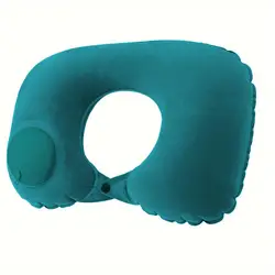 Compact Inflatable U - Shaped Travel Neck Pillow for Ultimate Comfort (Green)