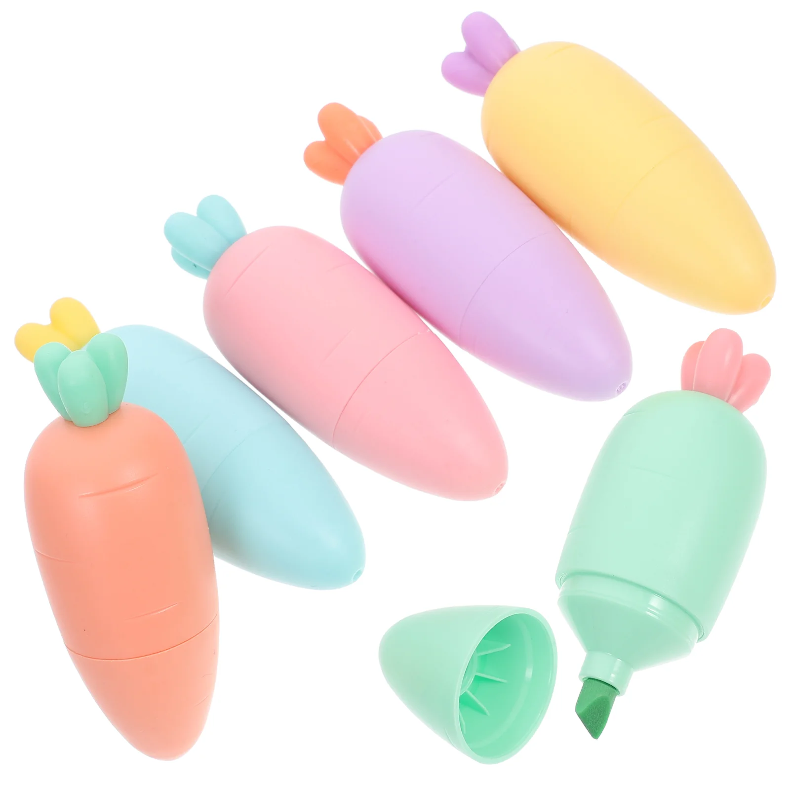 Highlighter Carrot Design Fluorescent Pens Stationery Cute Office Supplies Watercolor Markers Permanent Note 6 Pcs highlighter pen marker pen highlighter marker art marker