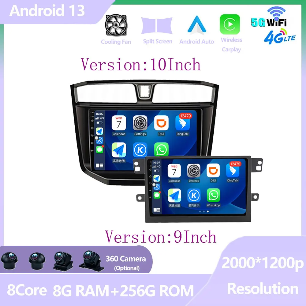 

10'' Android 13 Radio Multimedia Navigation For MAXUS T60 T70 Pickup 2017 - 2021 Car GPS Auto Stereo Player Unit 2Din No DVD DSP