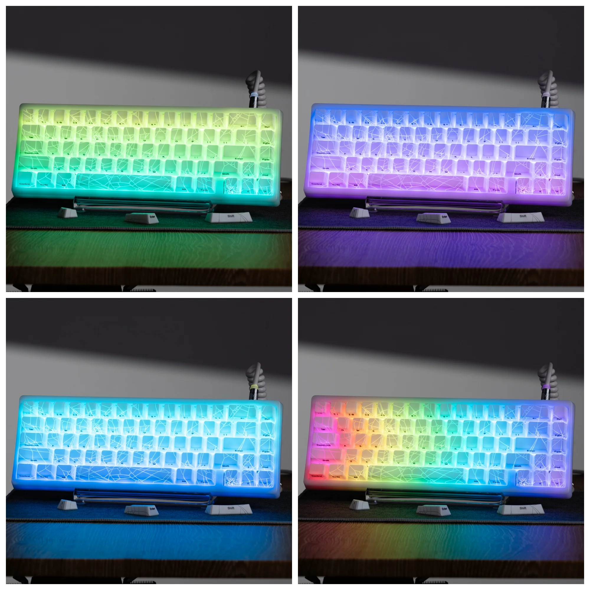 XVX Spider Web Version Pattern Shine Through OEM Profile IMD-Tech Keycap Set Black Keycaps( only keycaps)118 Keys 24 S0bef12174c8246a4a9aff680ada5cb82K