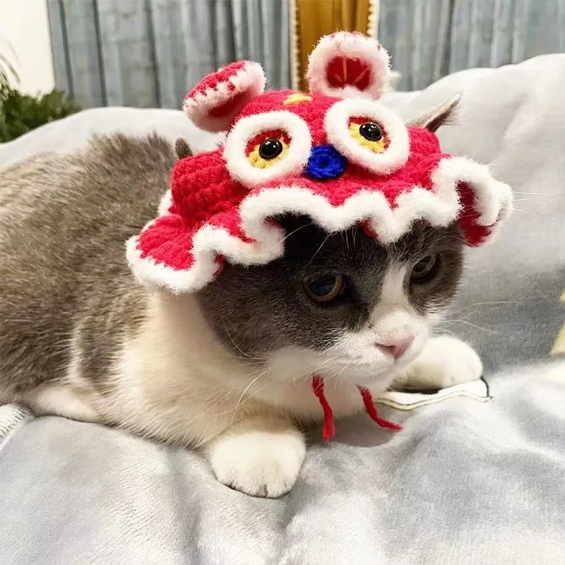 Pet Hat Cat Puppy Kittens Knitted Party Photo Shoot Props Decoration Autumn Winter