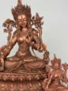 Red copper precision casting whiteness mother 7 inch 3 inch Buddha statue Tibetan desktop ornament Household offering bronze sta 5