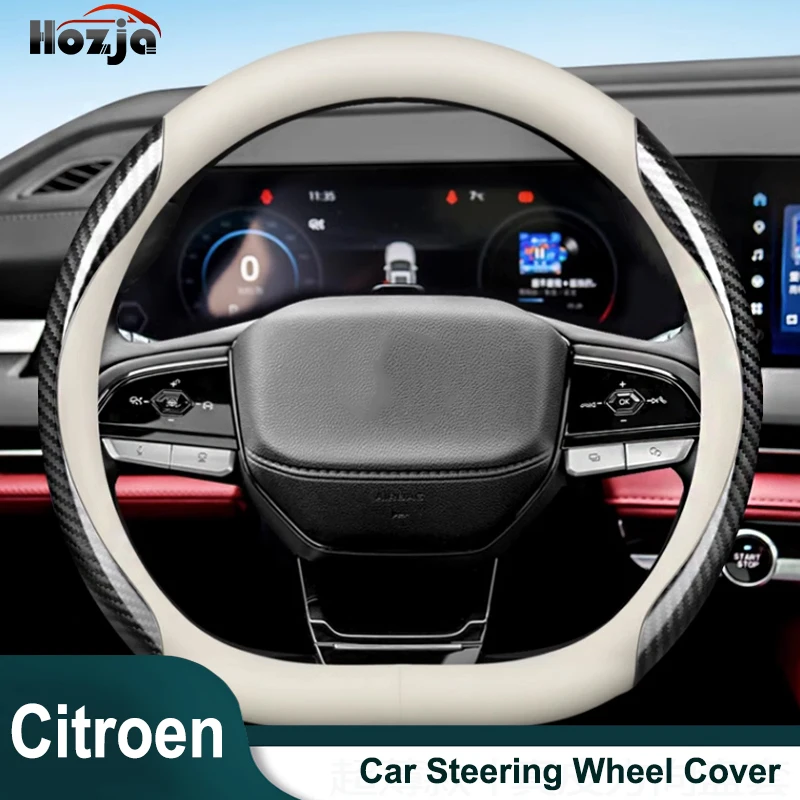 

Car Steering Wheel Protection Cover Leather Anti Slip For Citroen C4 Grand Picasso / C4 Picasso MK1 2008-2013 Accessories