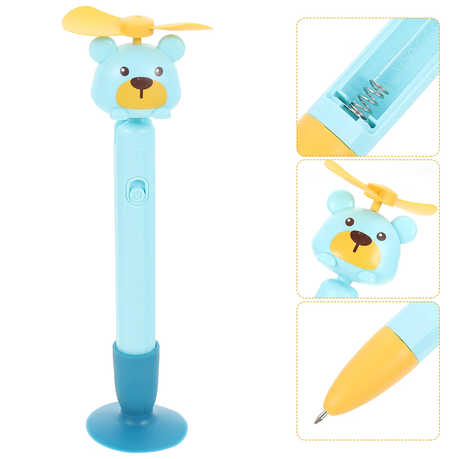 

Fan Pen Handheld Writing Suction Cup Electric Ballpoint Pens Adjust Portable for Kids with
