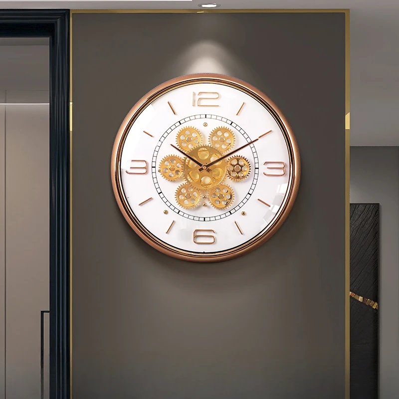 Korean Luxury Wall Clocks Interior Modern Aesthetic Minimalist Wall Clocks Nordic Round Fashion Metal Horloge Home Decoration 6