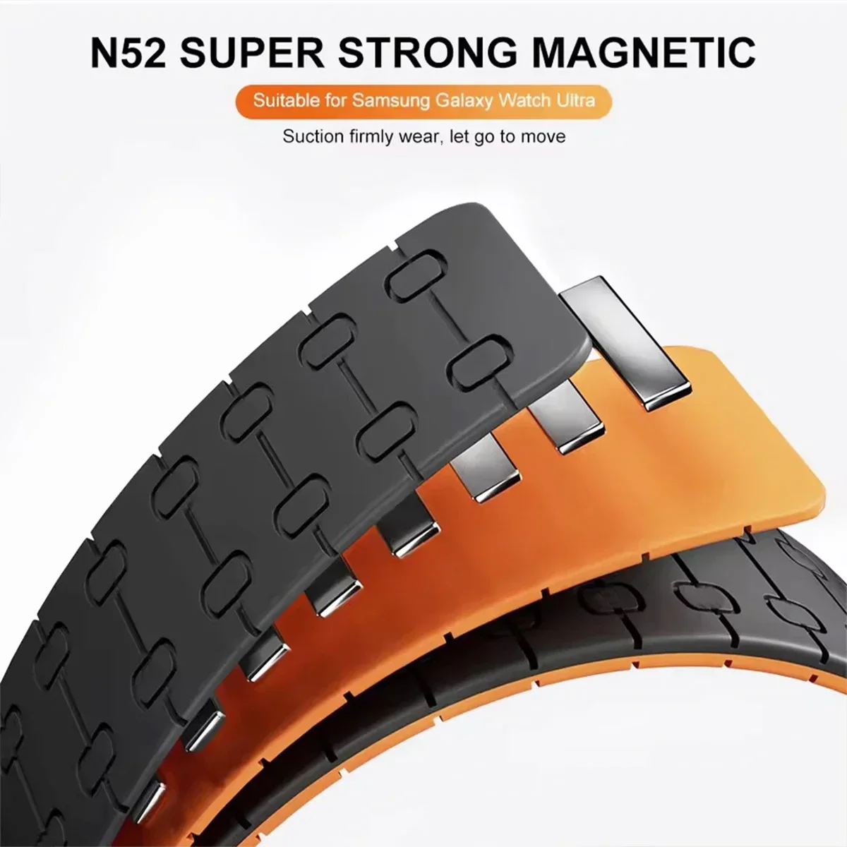 Magnetic Loop Silicone Watch Band 22mm - Versatile Wrist Strap Accessory