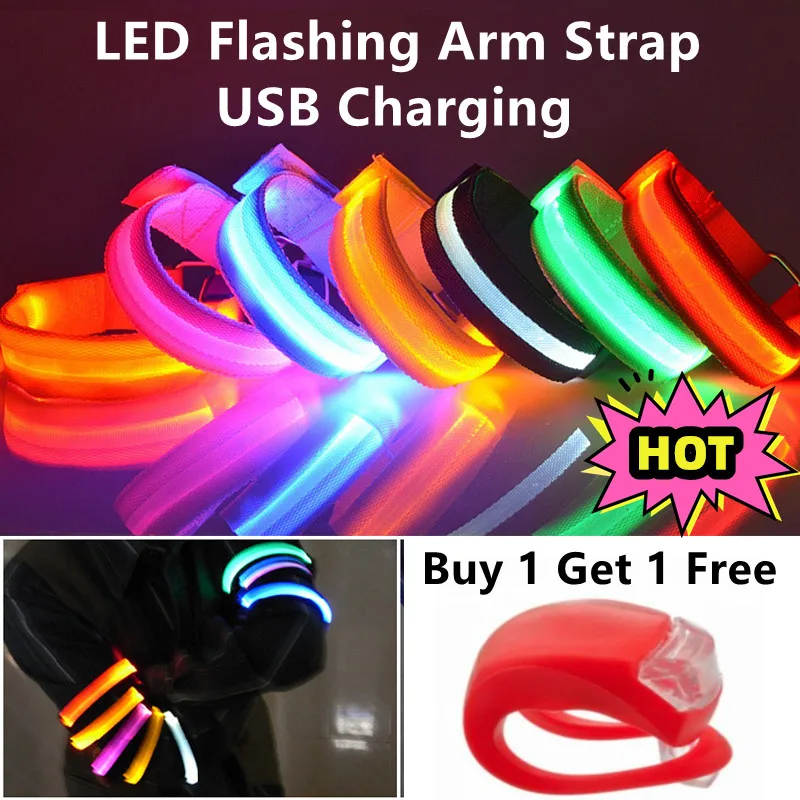 

Reflective Strip Running Light LED Bracelet Outdoor Sports Night Running Armband Flashing Luminous Wristband Belt Cycling Light