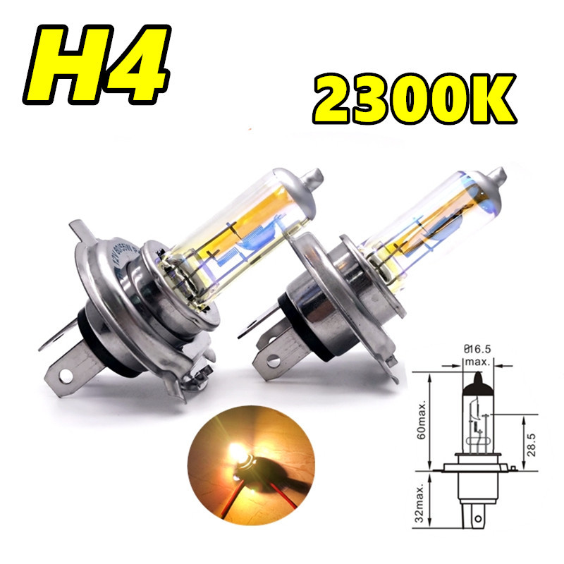 2 Pcs H1 H3 H4 H7 H8 H11 Super Yellow Headlamp 2300K HB3 HB4 9012 Halogen Lamp Upgrade Rain And Fog Proof Light Car Bulb