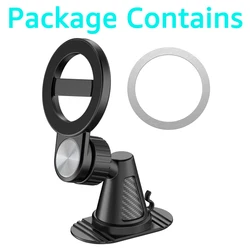 Magnetic Car Dashboard Phone Holder - Sleek and Secure Universal Mount (Black)