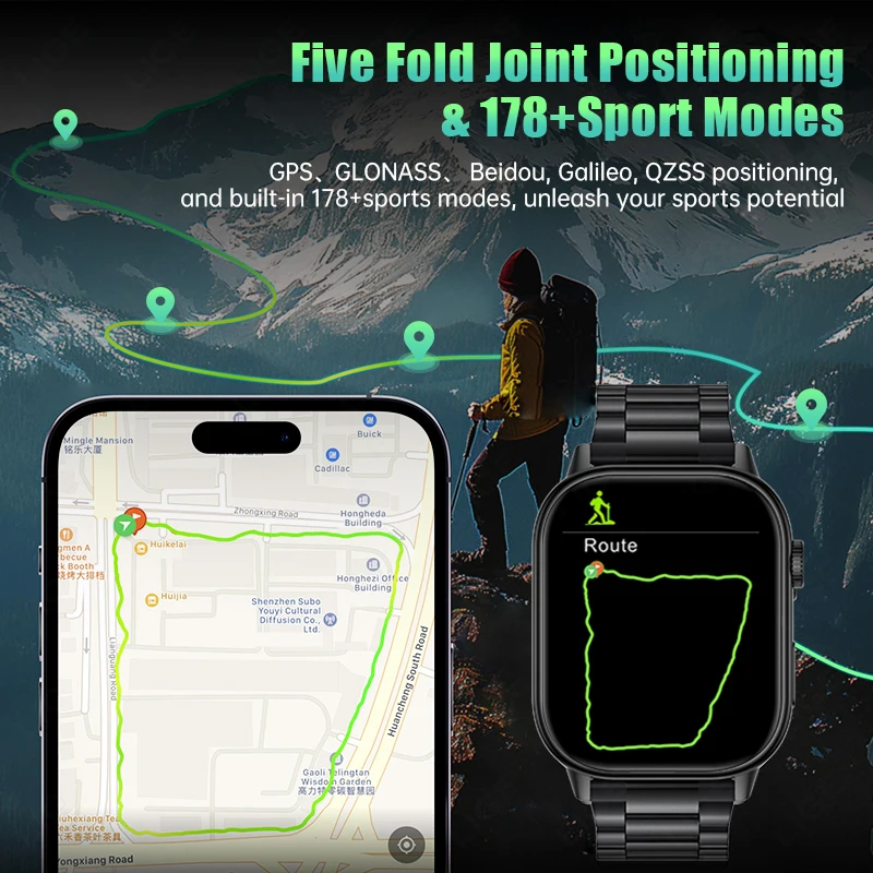 LIGE 2026 New GPS Tracker Smart Watch Men Compass Military Outdoor Sports Watch Man 2.01'' HD Screen Waterproof Smartwatch Women
