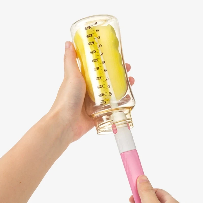 Bottle cleaning brush 5PCS Nipple Straw Cleaning Brush made of sponge and nylon for safe and efficient cleaning