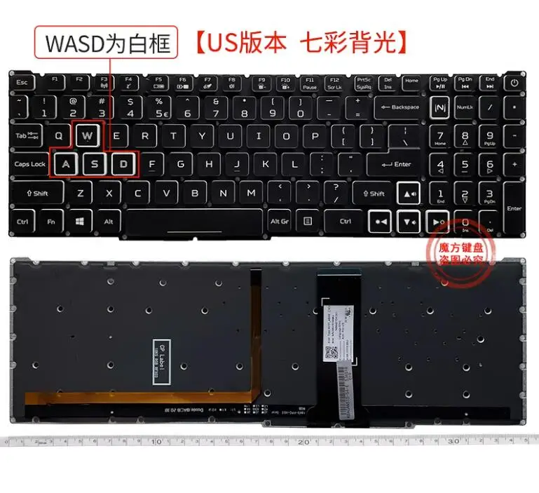 

FOR ACER Predator Helios 300 PH315-52 PH315-53 PH317-53 US RGB Backlit Keyboard(white wsad key)