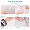 Nailpop Nail Glue for False Tips Glitter Acrylic Nail Art Adhesive Manicure Tool Rhinestone Glue Bottle Cap with Brush 2pcs 4