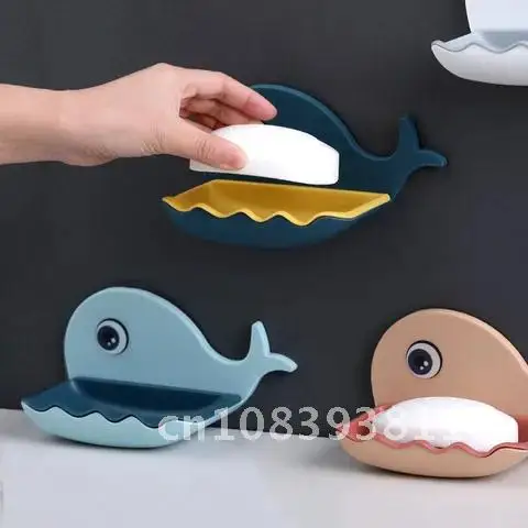 

Soap Holder Wall Shelf Space Saving Whale Bath Soap Dish Rack Keep Soap Clean Dry Home Bathroom Accessories