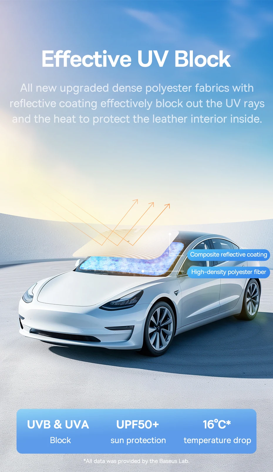 Baseus Auto-Windschutzscheiben-Sonnenschutz, Regenschirm, breiter gesäumte Kanten, Abdeckung für die Frontscheibe, Sonnenschutz, Sommer-Sonnenschutz-Zubehör – Detail 3
