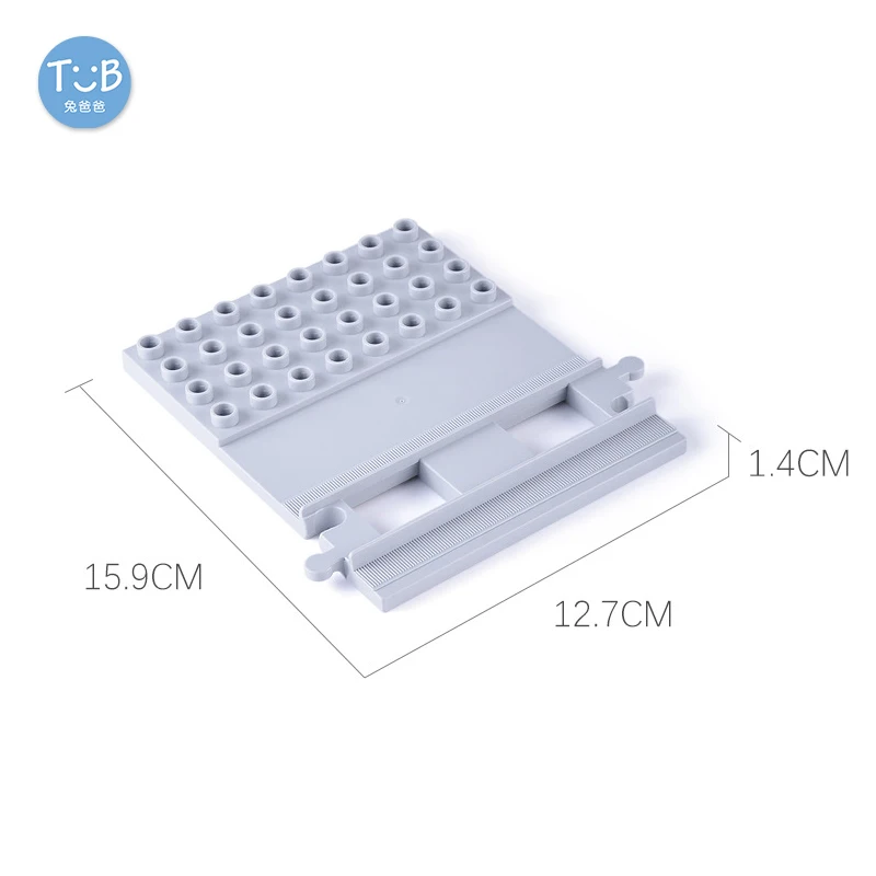 Big Block Bricks Train Tracks Rails And Bridges Traffic Stop Lights Straight Track Accessories DIY Bricks Toys For Children Gift