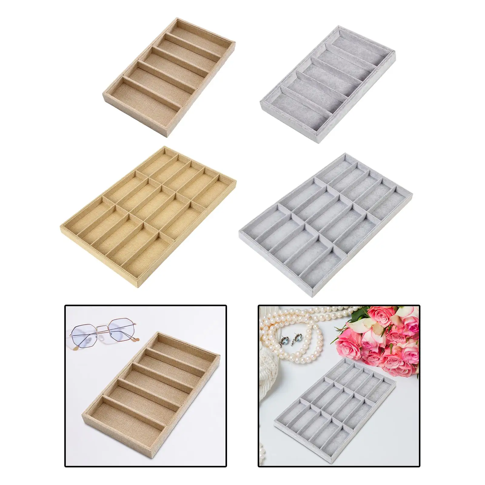 Glasses Display Tray Portable Glasses Holder Container Sunglasses Organizer for Showcase Living Room Store Apartment Home