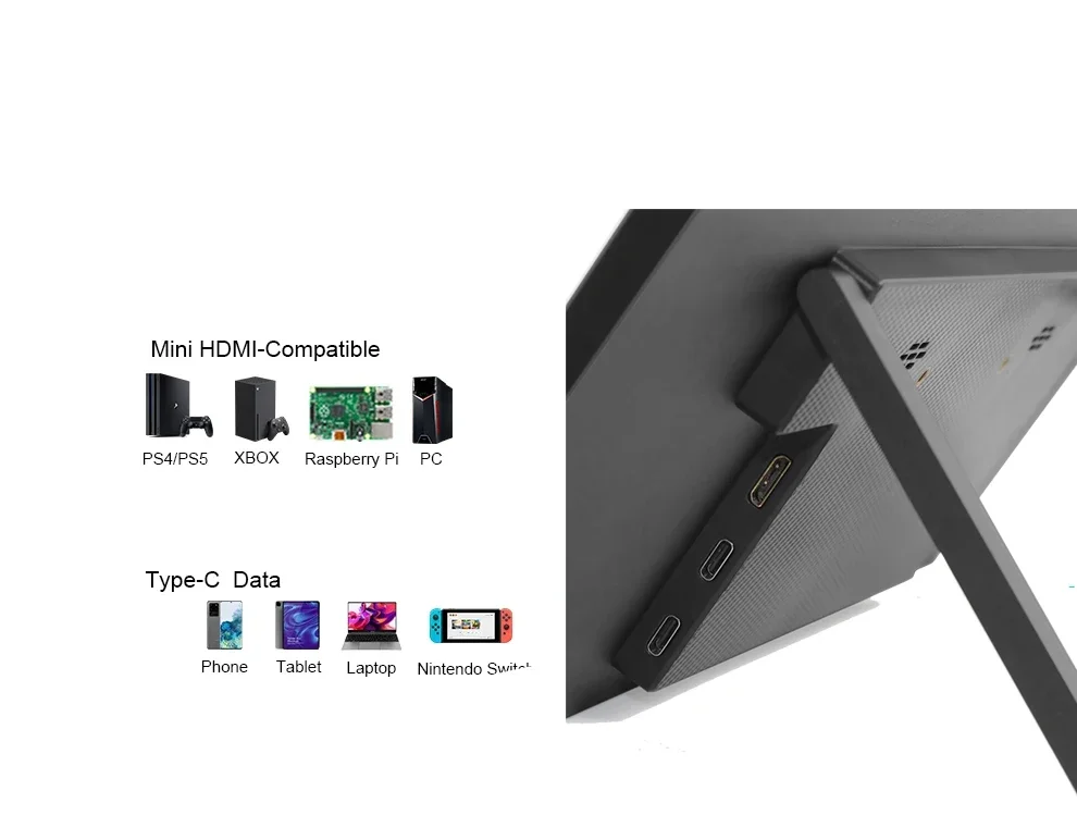 HGFRTEE 15.6 Inch Touch Portable Monitor ADS-IPS 1920*1080P 300cd/m2 Extended Display for Laptop Second Screen XBox PS4/ 5