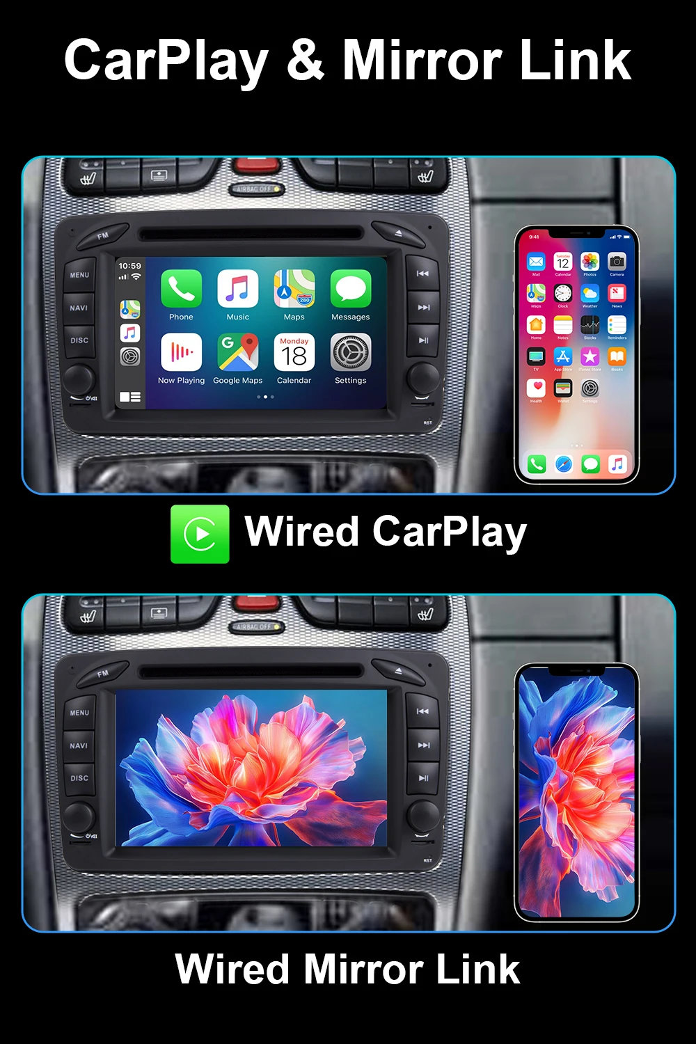 Android Car Radio DVD Player For Mercedes-Benz W209 1998-2004 Touch Screen Car G