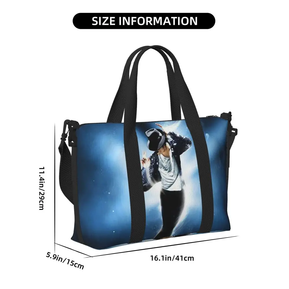 Michael Jackson Musicians Singers Dancers Beach Travel Bag Large Capacity Tote Bags for Sport Women Shopping Duffle Shoulder Bag