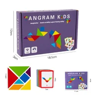 3D Wooden Pattern Animal Jigsaw Puzzle Colorful Tangram Toy Kids Montessori Early Education Sorting Games Toys Children Gift 6