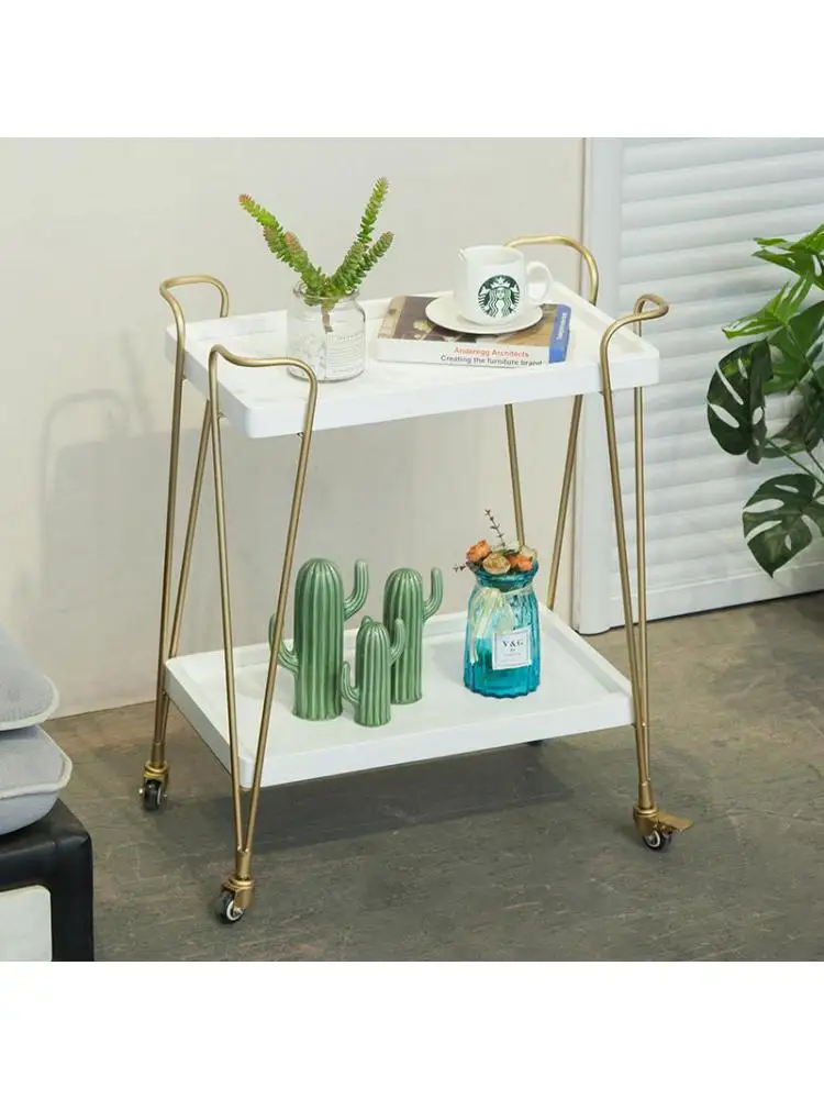 Nordic solid wood dining car sideboard dessert tea wine cart hotel home living room showroom mobile cart