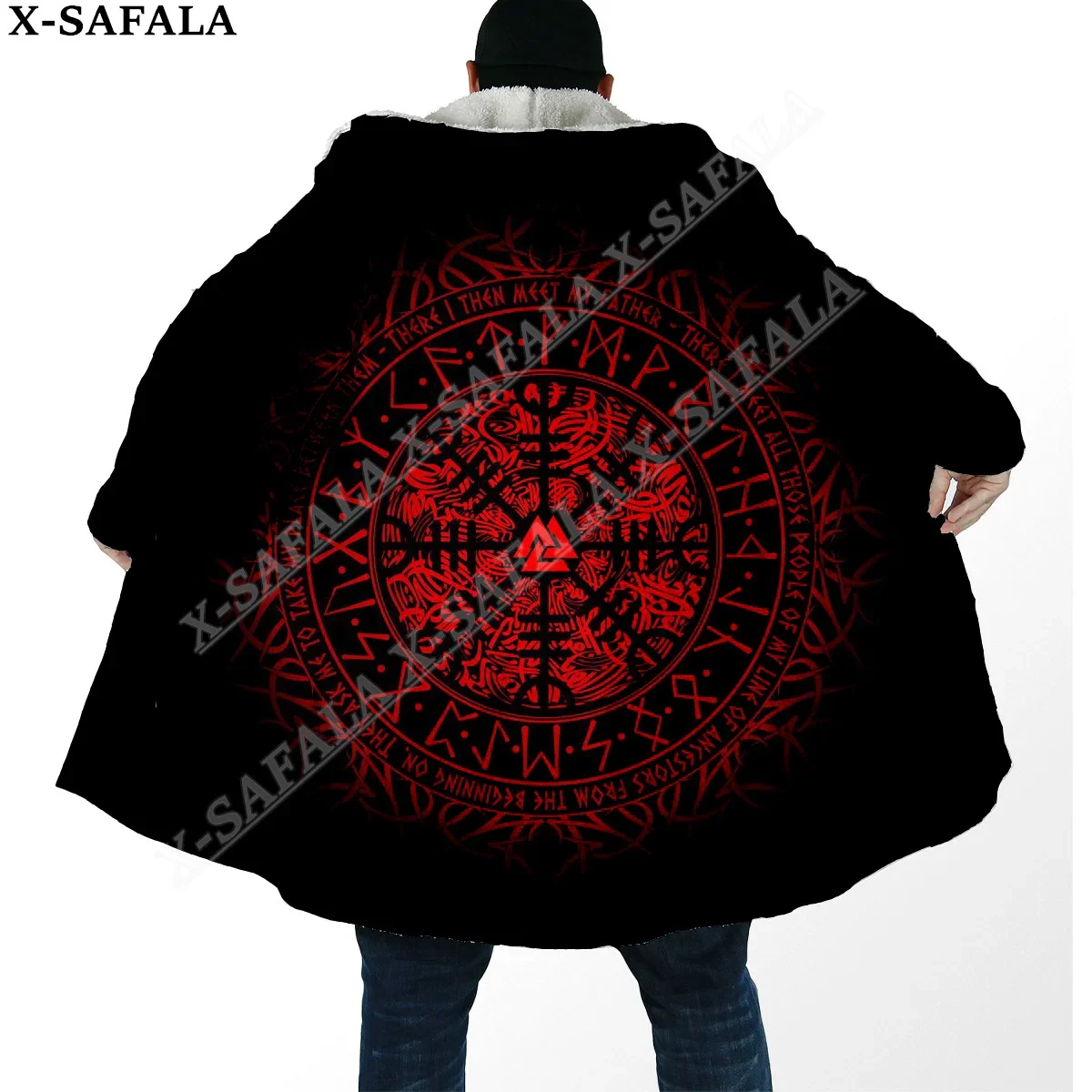 

Symbol Viking Tattoo Raven Odin Overcoat Coat 3D Print Thick Warm Hooded Cloak Men Windproof Fleece Unisex Casual-18