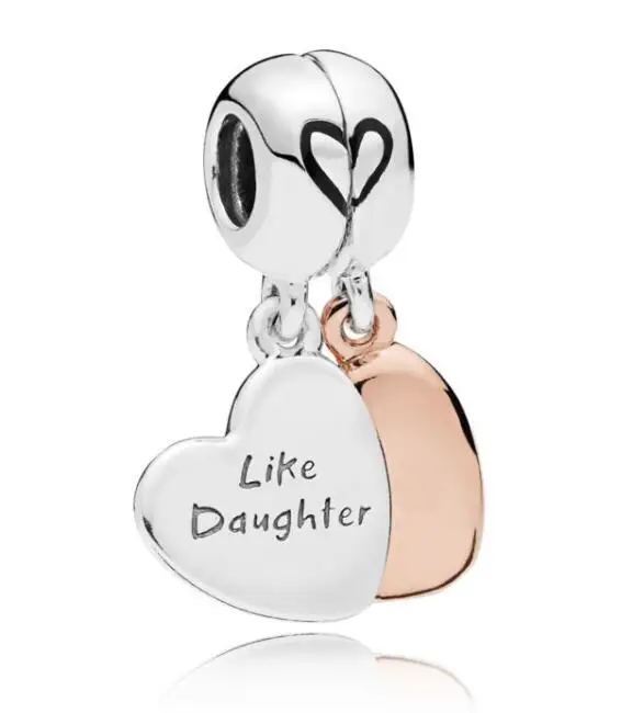 

Genuine 925 Sterling Silver Bead Mother And Daughter Love Pendant Charm Fit pandora Women Bracelet & Necklace Diy Jewelry