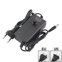 AC-DC 3-12V2A Adjustable Adapter with Display Screen US/EU Plug Switching Power Supply Adapter Charger for LED Strip