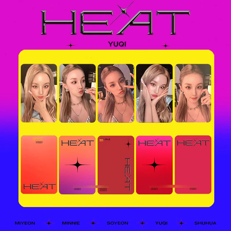 5/set Kpop (G)I-DLE New Album HEAT Single Small Card Song