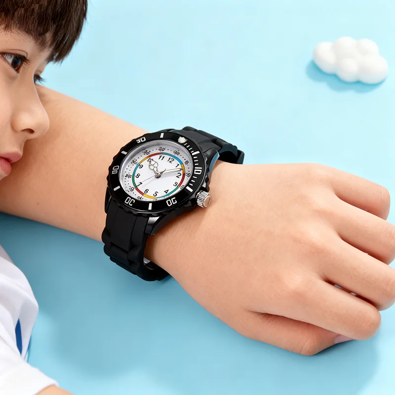 Waterproof Shockproof Silicone Strap Kids' Quartz Watch - Durable Sports Gift