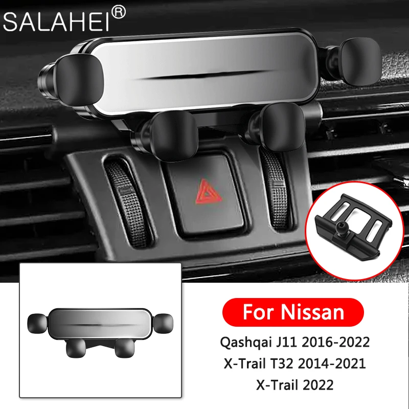 Car Mobile Phone Holder For Nissan Qashqai J11-X-Trail T33 + T32 2014- Air Vent GPS Gravity Navigation Bracket