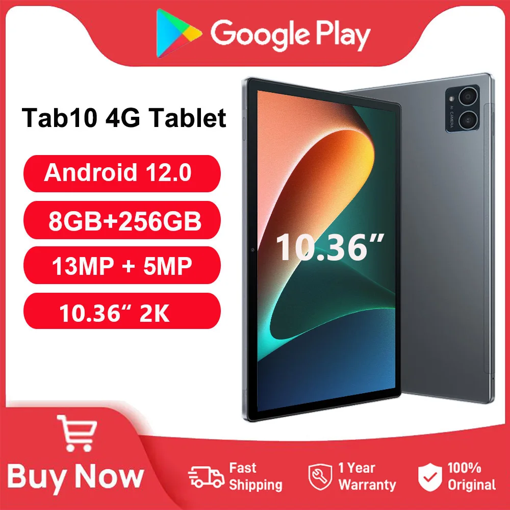 글로벌 버전 2 in 1 태블릿 노트북, 2K, 10.36 인치, 안드로이드 12, 8GB RAM, 256GB ROM, 4G 전화 통화, MT6769, 7000mAh 배터리