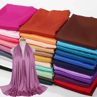 Pure Color Satin Scarves for Women Muslim Hijab Shawls Wrap Islamic Large Long Scarf Female Headscarf Plain Fashion