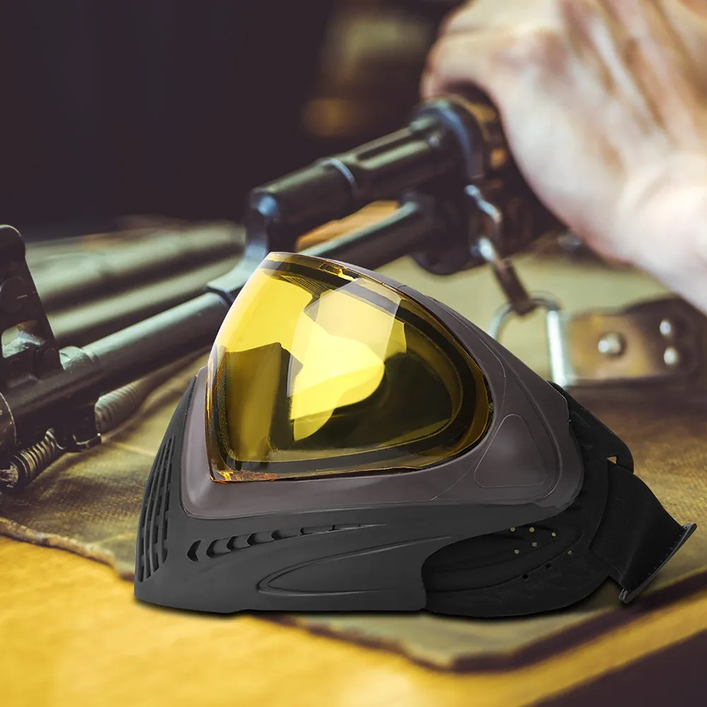 Taktische FMA F1 Vollgesichtsmaske mit Einlagiger Linse, Paintball-Sicherheitsmaske, Antibeschlag-Schutzbrille, Staubdichte Airsoft-Ausrüstung – Detail 8