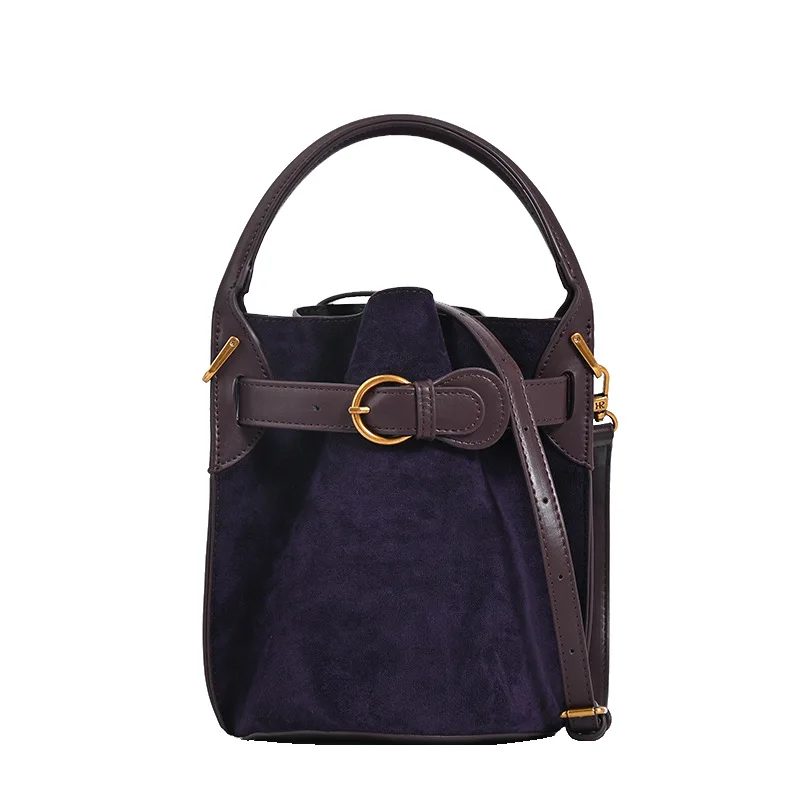 New Head Layer Leather Bucket Bag 2025 Spring Edition Texture Leather Commuter Versatile Shoulder Crossbody Handbag