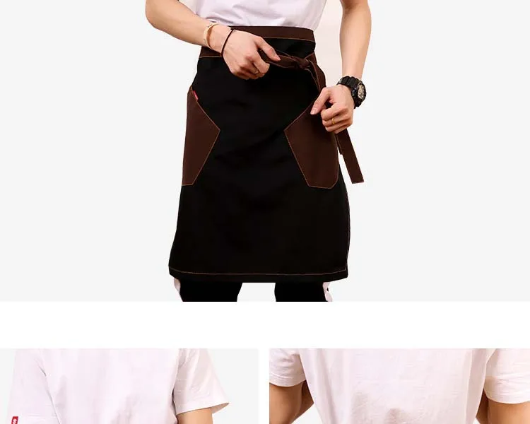 Herren-Halbschürze aus Segeltuch zum Kochen, Druckdesign, Restaurant, Kellnerin, Halbkörperschürze, Unisex, Küche, Arbeitskleidung – Detail 9