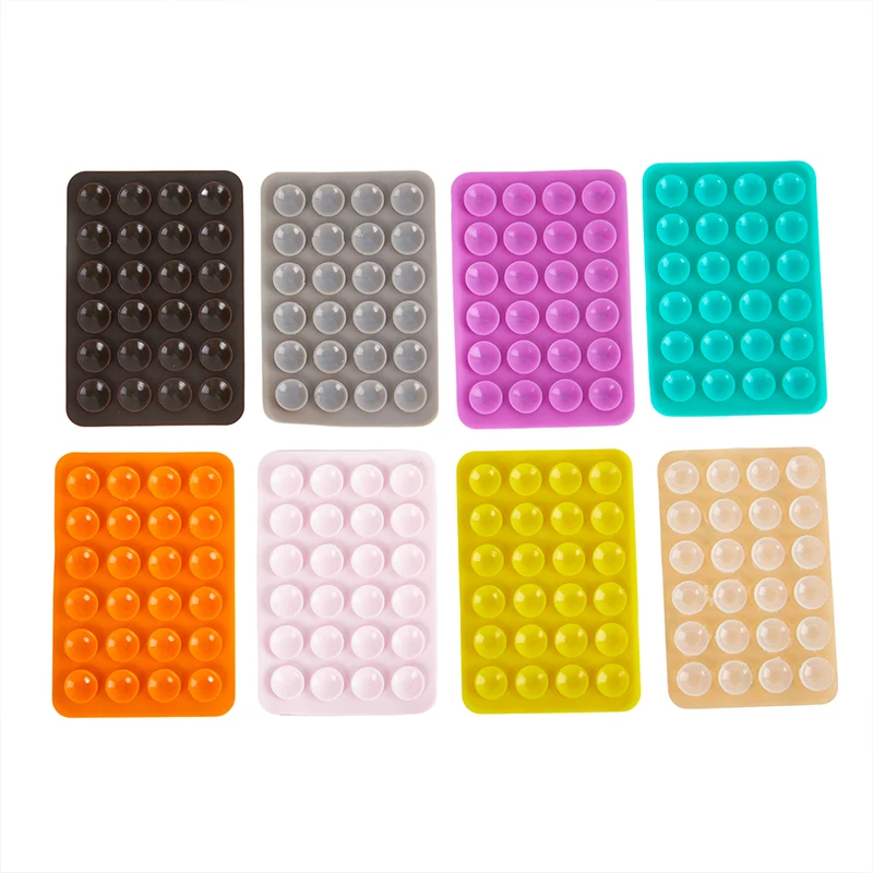 Phone suction cup Phone and tablet stand Suction cup Wall stand mat Multifunctional Silicone suction Phone holder Square Anti-slip Double side Leather case mount 1PC