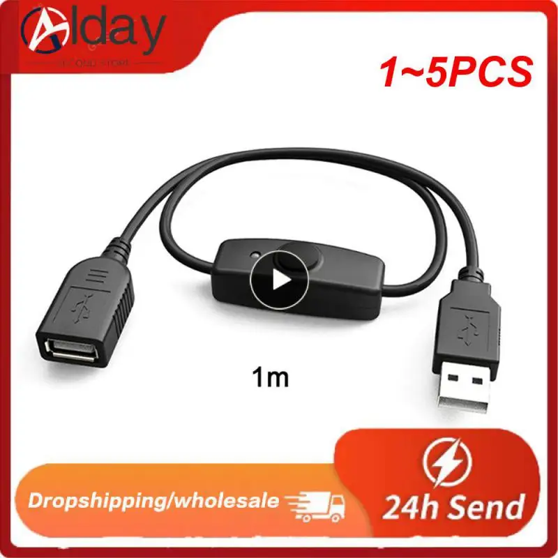 1 ~ 5Pcs Data Sync Usb 2.0/3.0 Extender Cavo Di Prolunga Usb Con Interruttore On Off Indicatore Led Per Raspberry Pi Pc Usb Fan Led