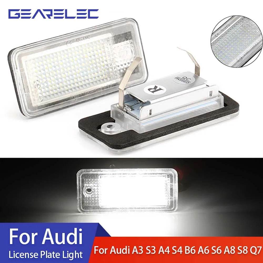 2pcs For Audi 18 Led License Number Plate Light Lamp For Audi A3 S3 A4