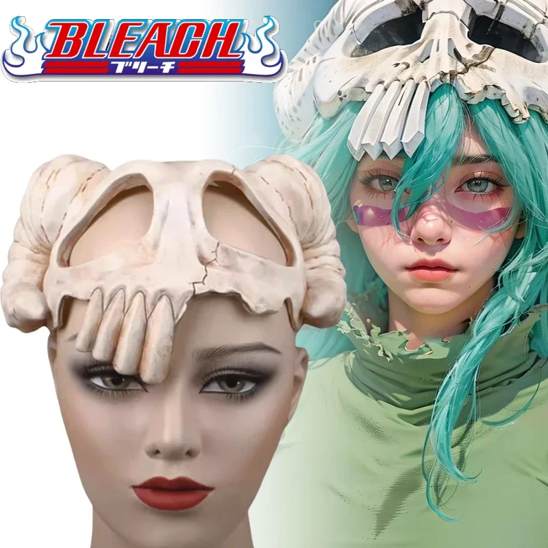 Bleichmittel Neliel Pu Maske Anime Antilope Schädel Halb gesichts maske Comic-con Cosplay Zubehör Requisite Maskerade Halloween Party Geschenk – Detail 1