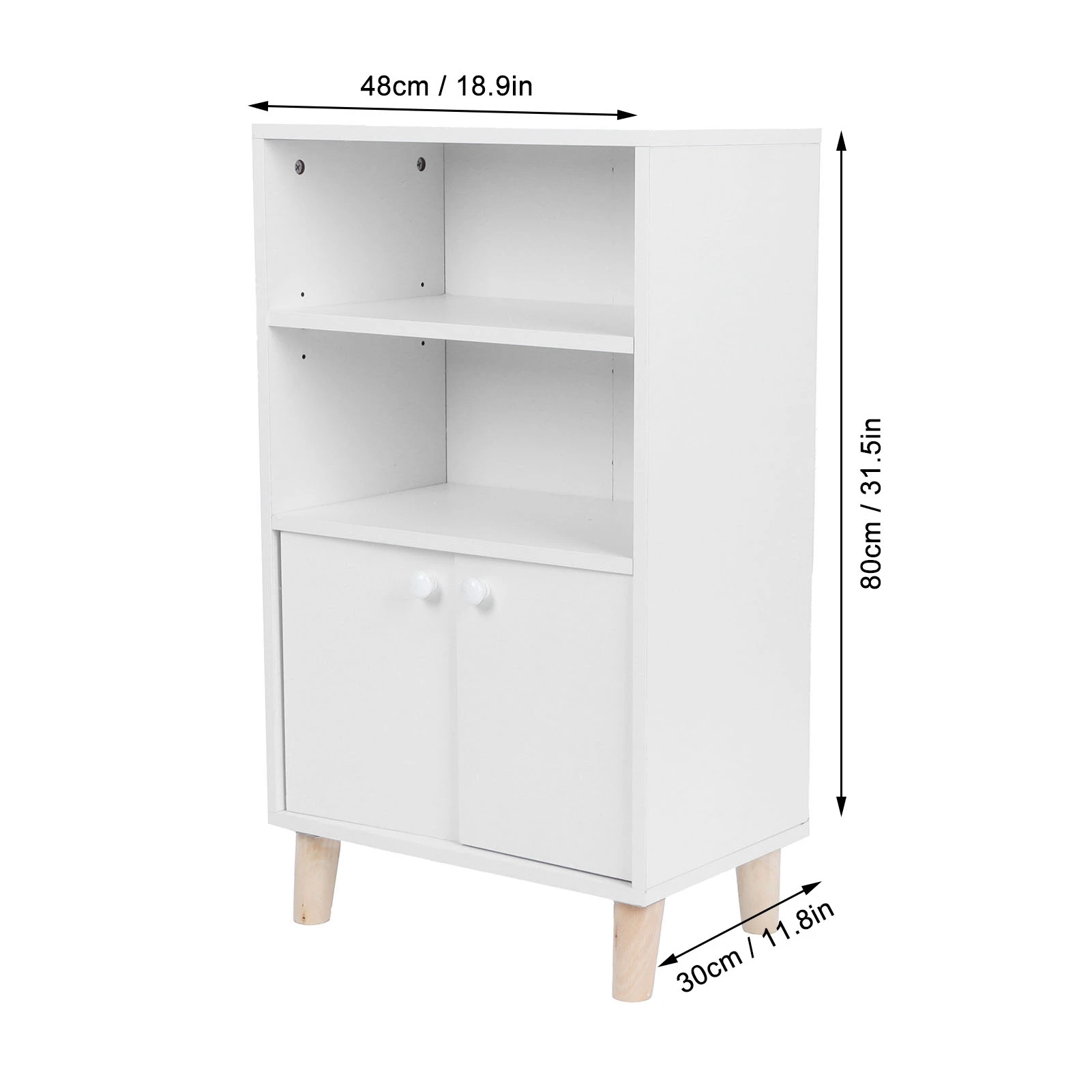 Bathroom Livingroom Cabinet Multifunctional MDF Wood Floor Cabinet with 2 Shelf Home Furnitures Storage