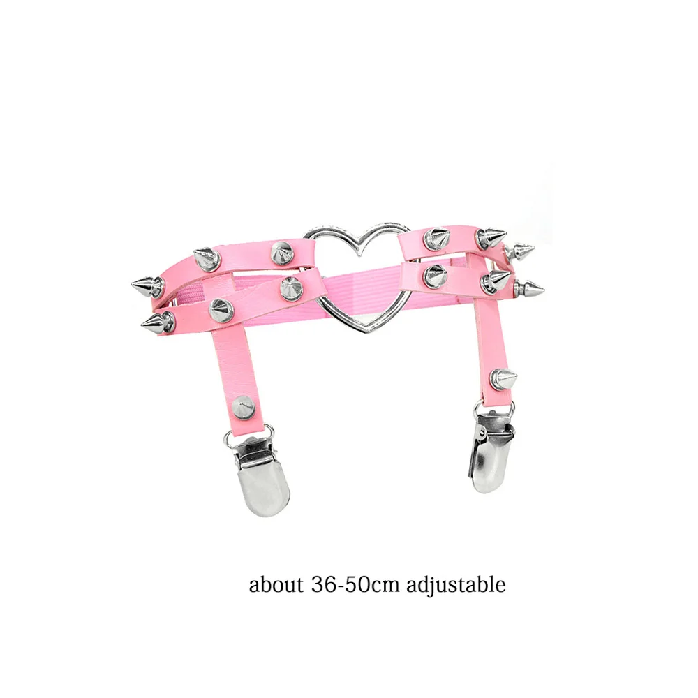 Giarrettiera Da Coscia In Pelle PU Unisex – Cinturino A Cuore Con Catene, Stile Gothic Punk