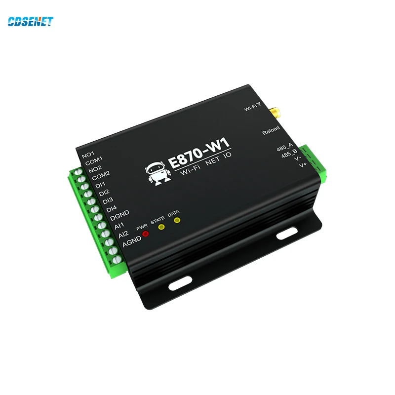 

WiFi Edge Acquisition Gateway IO Controller Ethernet RS485 CDSENT 4DI+2DO+2AI E870-W1 TCP/UDP/MQTT Protocol Modbus DC 8~28V